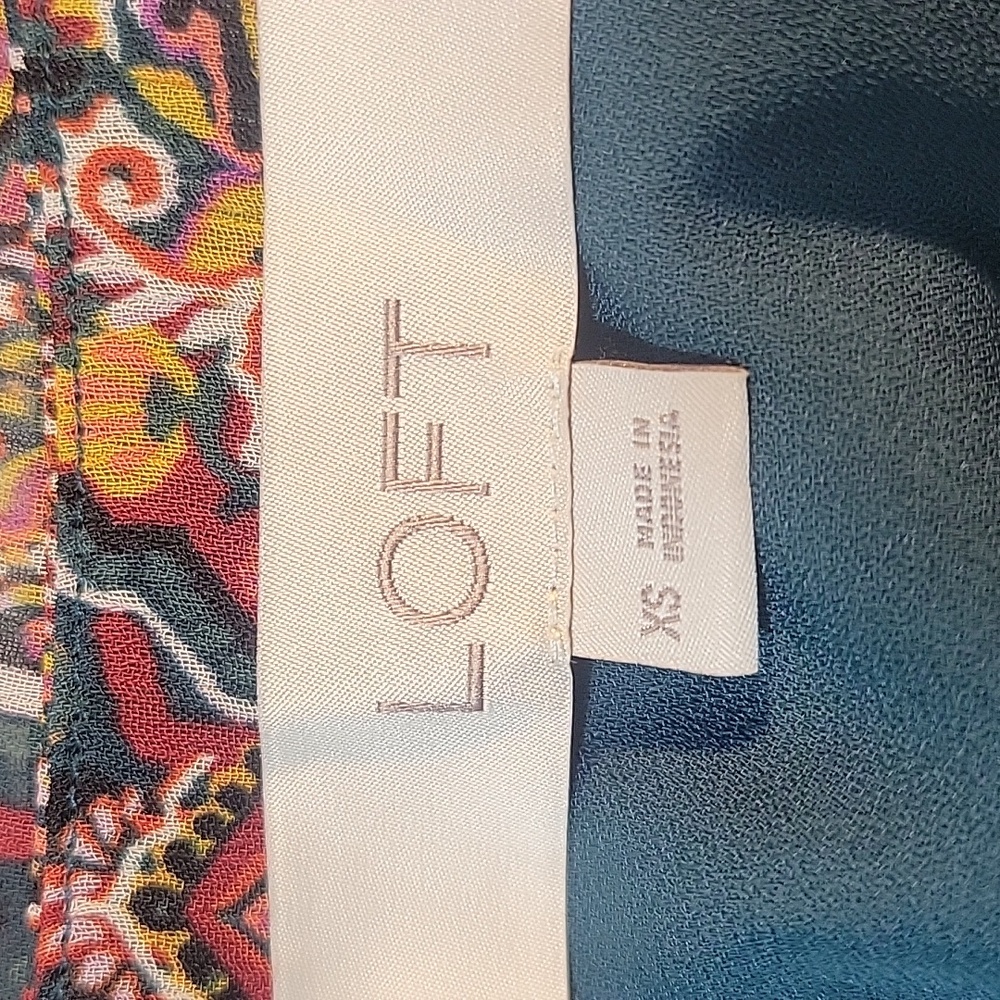 Loft Multicolor Patterned Blouse Xs - image 8